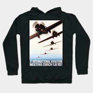 ZURICH International Aviation Meet Advertisement Vintage Airplane Hoodie